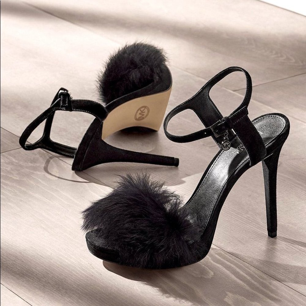 MICHAEL KORS Faye Suede And Rabbit Fur Pumps 5.5